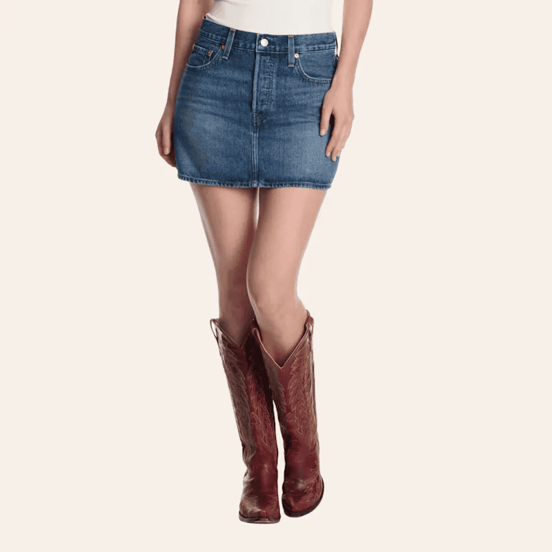 Levi's Women's Icon Beautiful Target Medium Wash Denim Skirt; Cavender's 