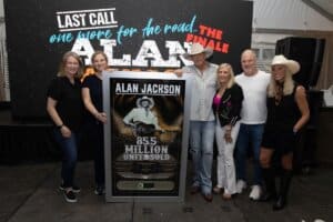 (L-to-R: Morna Willens, RIAA Chief Policy Officer; Jackie Jones, RIAA SVP Artist & Industry Relations; Alan Jackson, Denise Jackson, Mike Harris, MCA President/CEO; Stephanie Wright, MCA EVP/Head of A&R)