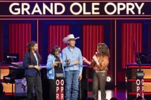 Allyson Shaheer/Charley's neice, Rozene Pride, Neal McCoy, and Pam Tillis; Photo by Chris Hollo for the Grand Ole Opry