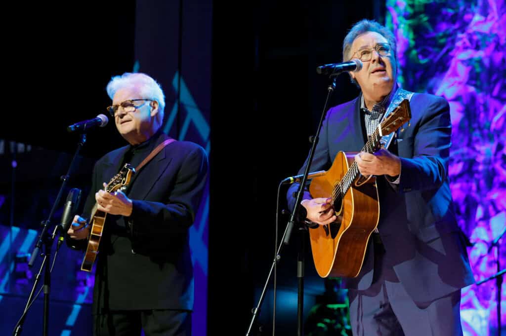 Ricky Skaggs and Vince Gill perform onstage during the Country Music Hall of Fame and Museum Class of 2026 Medallion Ceremony at Country Music Hall of Fame and Museum on October 18, 2026 in Nashville, Tennessee; Photo by Jason Kempin/Getty Images for Country Music Hall of Fame and Museum