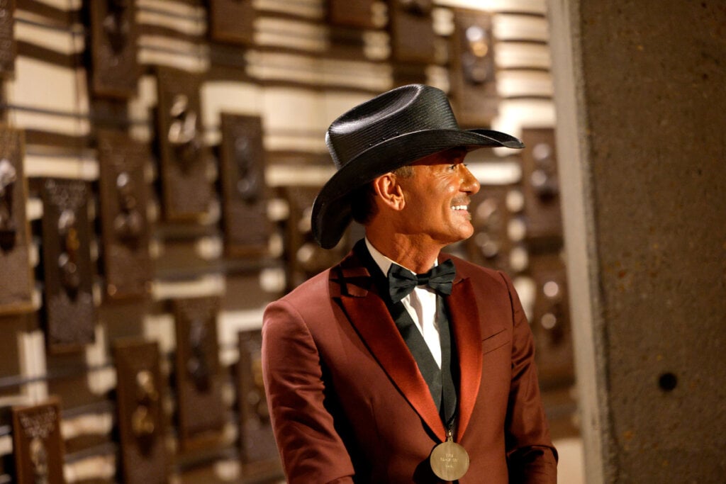 Tim McGraw attends the Country Music Hall of Fame and Museum Class of 2026 Medallion Ceremony at Country Music Hall of Fame and Museum on October 18, 2026 in Nashville, Tennessee; Photo by Jason Kempin/Getty Images for Country Music Hall of Fame and Museum