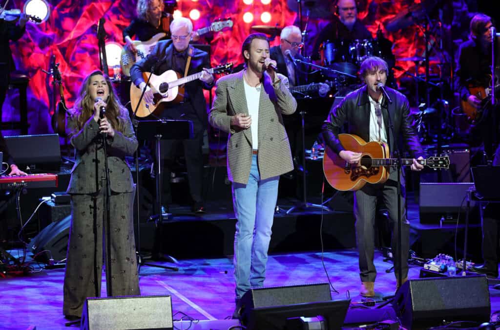 Hillary Scott, Charles Kelley and Dave Haywood of Lady A perform onstage during the Country Music Hall of Fame and Museum Class of 2026 Medallion Ceremony at Country Music Hall of Fame and Museum on October 18, 2026 in Nashville, Tennessee; Photo by Terry Wyatt/Getty Images for Country Music Hall of Fame and Museum