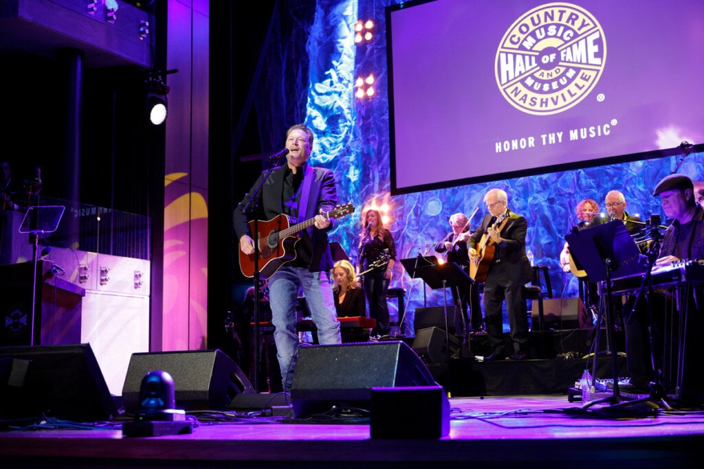Blake Shelton performs onstage during the Country Music Hall of Fame and Museum Class of 2026 Medallion Ceremony at Country Music Hall of Fame and Museum on October 18, 2026 in Nashville, Tennessee; Photo by Jason Kempin/Getty Images for Country Music Hall of Fame and Museum