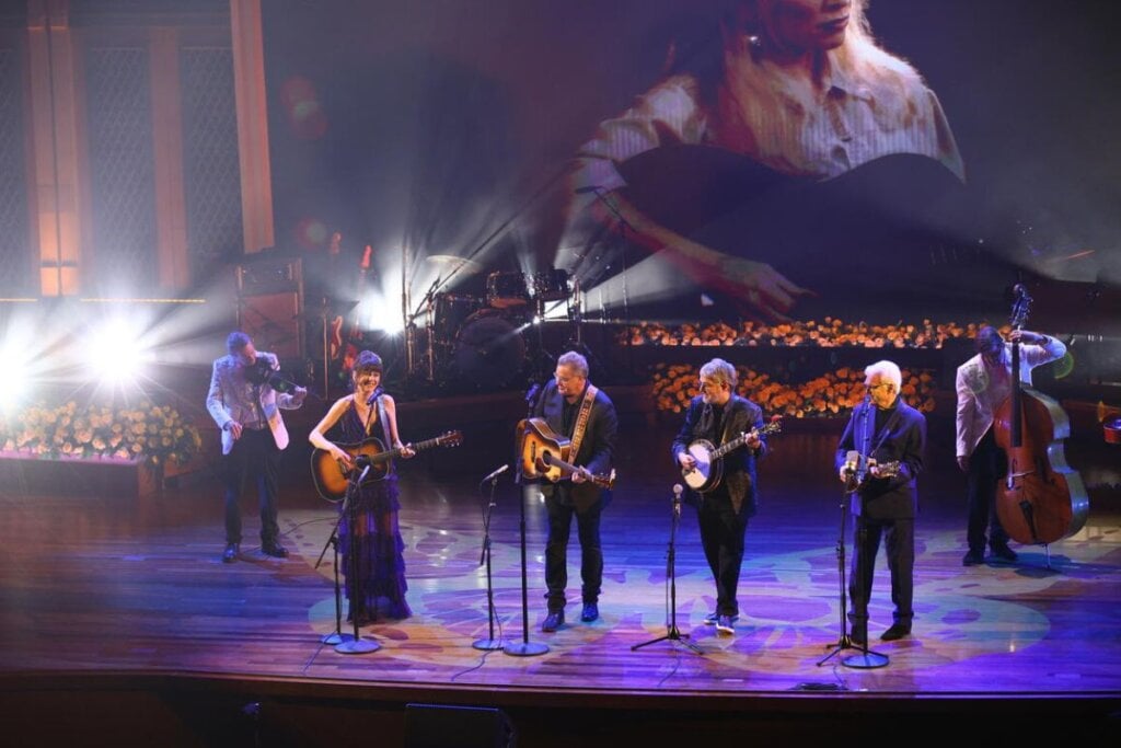 Vince Gill, Béla Fleck, Ricky Skaggs, and Molly Tuttle; Photo by Kayla Schoen/CMA