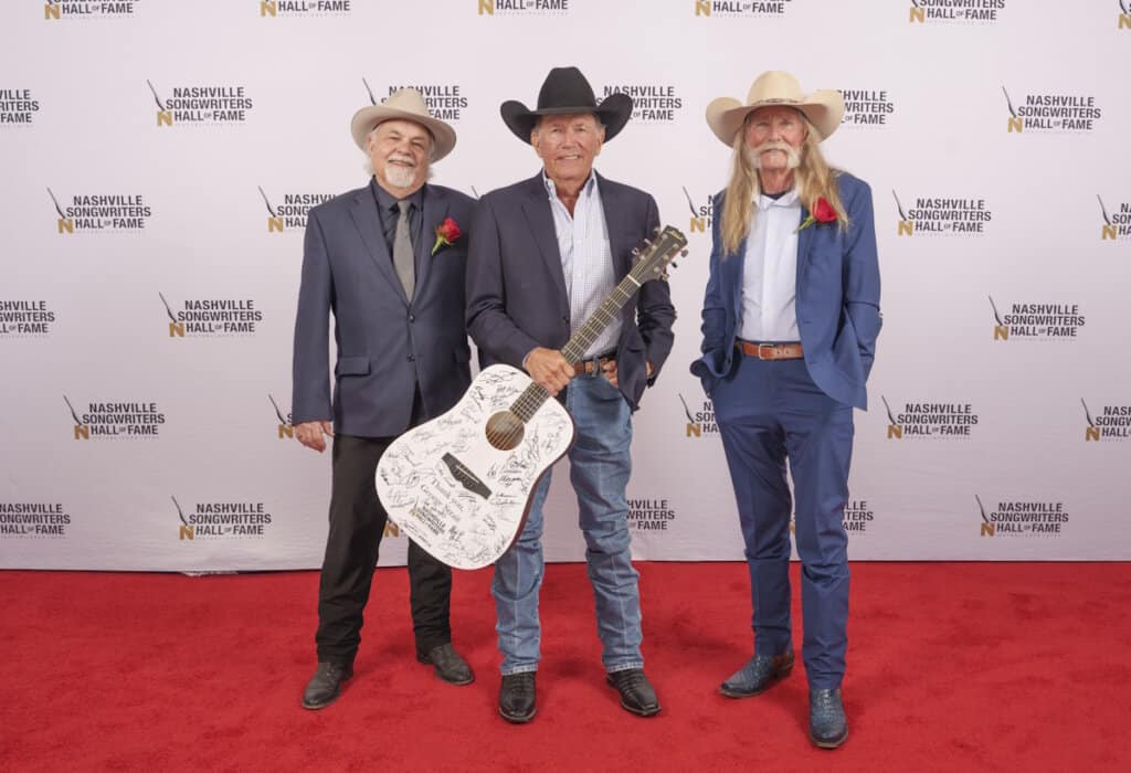 Gary Nicholson, George Strait, and Dean Dillon; Photo by Ed Rode 