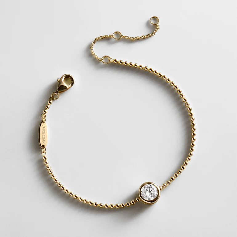Eunice 14K Gold Crystal Bracelet; Photo Courtesy BaubleBar
