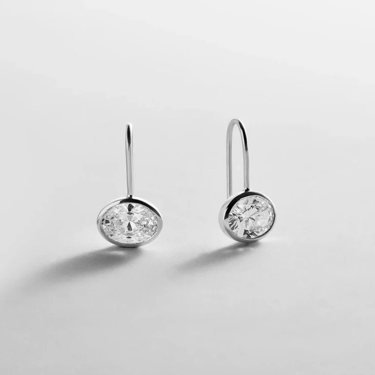 Fallon Sterling Silver Bezel Earrings; Photo Courtesy of BaubleBar