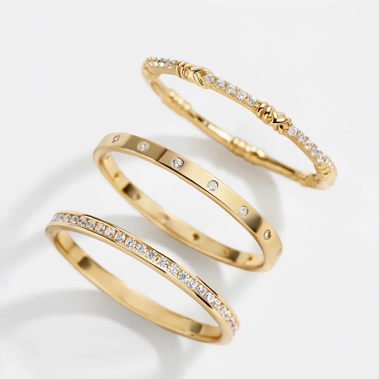 Maddie 18K Gold Ring Set; Photo Courtesy BaubleBar