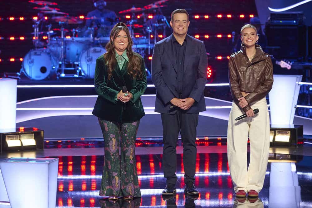 Kayleigh Matthews, Carson Daly, Lillie Kolich; Photo by: Cory Osborne/NBC