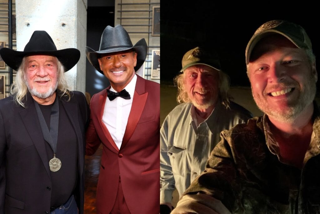 John Anderson, Tim McGraw; Photo by Terry Wyatt/Getty Images for Country Music Hall of Fame and Museum, Blake Shelton, John Anderson; Photo Courtesy Blake Shelton