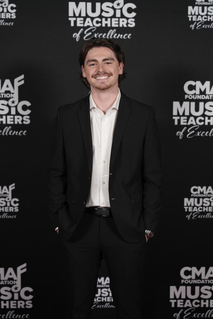 Myles Morgan arrives at the red carpet during the 2026 Music Teachers of Excellence ceremony, held at the The Pinnacle in Nashville, TN, on October 7, 2026; Photo Courtesy of CMA